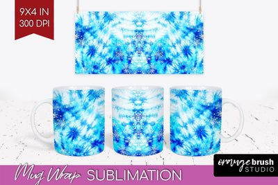 Winter Mug Wrap - Tie Dye Mug Sublimation Sublimation OrangeBrushStudio 