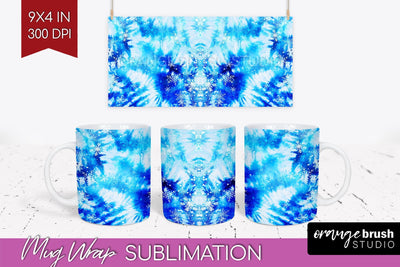 Winter Mug Wrap - Tie Dye Mug Sublimation Sublimation OrangeBrushStudio 
