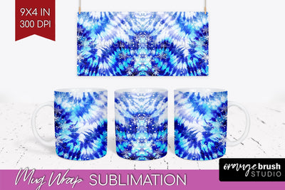Winter Mug Wrap - Tie Dye Mug Sublimation Sublimation OrangeBrushStudio 
