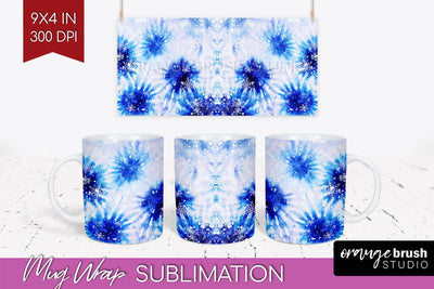 Winter Mug Wrap - Tie Dye Mug Sublimation Sublimation OrangeBrushStudio 