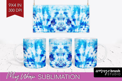 Winter Mug Wrap - Tie Dye Mug Sublimation Sublimation OrangeBrushStudio 