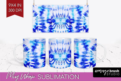 Winter Mug Wrap - Tie Dye Mug Sublimation Sublimation OrangeBrushStudio 
