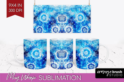 Winter Mug Wrap - Tie Dye Mug Sublimation Sublimation OrangeBrushStudio 