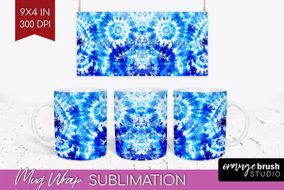 Winter Mug Wrap - Tie Dye Mug Sublimation Sublimation OrangeBrushStudio 