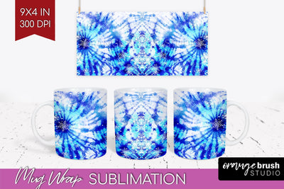 Winter Mug Wrap - Tie Dye Mug Sublimation Sublimation OrangeBrushStudio 