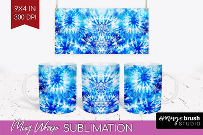 Winter Mug Wrap - Tie Dye Mug Sublimation Sublimation OrangeBrushStudio 