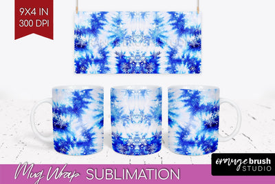 Winter Mug Wrap - Tie Dye Mug Sublimation Sublimation OrangeBrushStudio 