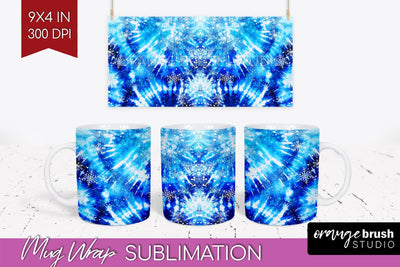 Winter Mug Wrap - Tie Dye Mug Sublimation Sublimation OrangeBrushStudio 