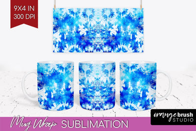 Winter Mug Wrap - Tie Dye Mug Sublimation Sublimation OrangeBrushStudio 