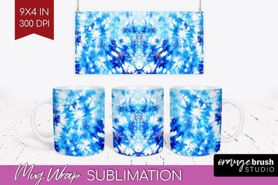 Winter Mug Wrap - Tie Dye Mug Sublimation Sublimation OrangeBrushStudio 