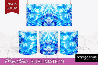 Winter Mug Wrap - Tie Dye Mug Sublimation Sublimation OrangeBrushStudio 