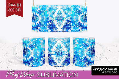 Winter Mug Wrap - Tie Dye Mug Sublimation Sublimation OrangeBrushStudio 