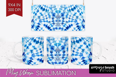 Winter Mug Wrap - Tie Dye Mug Sublimation Sublimation OrangeBrushStudio 