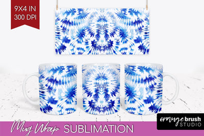 Winter Mug Wrap - Tie Dye Mug Sublimation Sublimation OrangeBrushStudio 