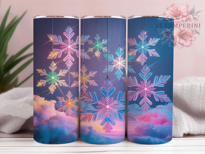 Winter Neon Snowflakes Tumbler, Neon Snowflake Wrap, Bright Holiday Sublimation, 20oz Neon Snow Tumbler, Festive Neon Art, Seasonal Snowflake Mug, Whimsical Winter Cup Sublimation Li Zamperini 