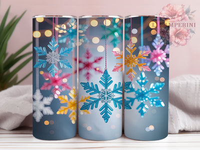 Winter Neon Snowflakes Tumbler, Neon Snowflake Wrap, Bright Holiday Sublimation, 20oz Neon Snow Tumbler, Festive Neon Art, Seasonal Snowflake Mug, Whimsical Winter Cup Sublimation Li Zamperini 