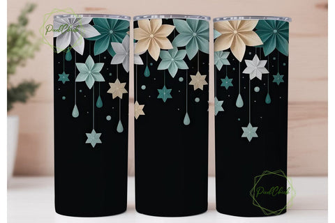 Winter Origami Snowflakes 20oz Tumbler Sublimation PixelChick 