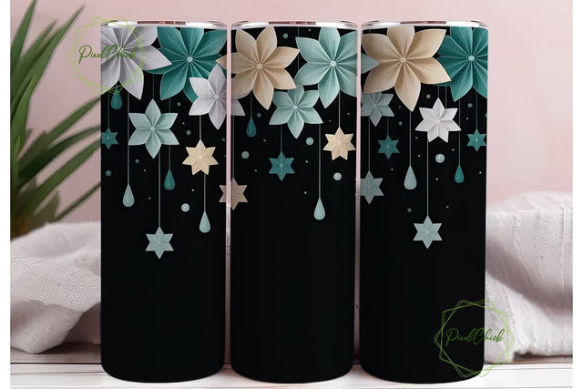 Winter Origami Snowflakes 20oz Tumbler Sublimation PixelChick 