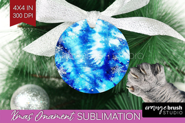 Winter Ornament PNG - Tie Dye Ornament Sublimation Sublimation OrangeBrushStudio 