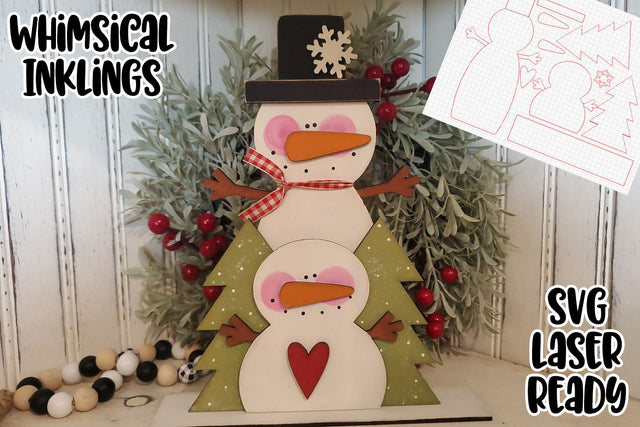 Winter pals Stand Up Shelf Sitter Laser SVG SVG Whimsical Inklings 