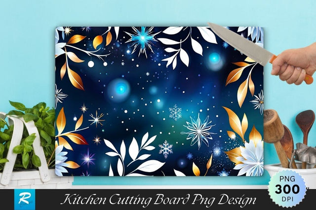 Winter Pattern Background Wallpaper Cutting Board Sublimation Regulrcrative 