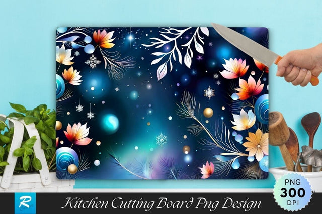 Winter Pattern Background Wallpaper Cutting Board Sublimation Regulrcrative 
