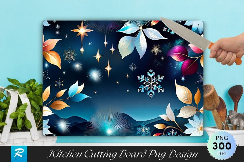 Winter Pattern Background Wallpaper Cutting Board Sublimation Regulrcrative 