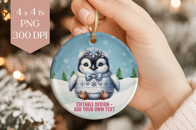 Winter Penguin Ornament PNG, Boy Penguin Clipart Sublimation BijouBay 