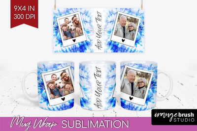 Winter Photo Frame Mug Wrap - Tie Dye Mug Sublimation Sublimation OrangeBrushStudio 