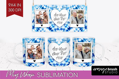 Winter Photo Frame Mug Wrap - Tie Dye Mug Sublimation Sublimation OrangeBrushStudio 