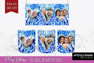 Winter Photo Frame Mug Wrap - Tie Dye Mug Sublimation Sublimation OrangeBrushStudio 