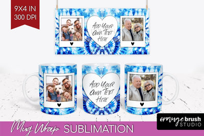 Winter Photo Frame Mug Wrap - Tie Dye Mug Sublimation Sublimation OrangeBrushStudio 