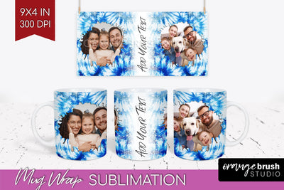 Winter Photo Frame Mug Wrap - Tie Dye Mug Sublimation Sublimation OrangeBrushStudio 
