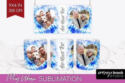Winter Photo Frame Mug Wrap - Tie Dye Mug Sublimation Sublimation OrangeBrushStudio 