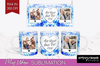 Winter Photo Frame Mug Wrap - Tie Dye Mug Sublimation Sublimation OrangeBrushStudio 