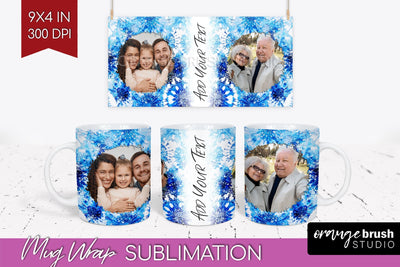 Winter Photo Frame Mug Wrap - Tie Dye Mug Sublimation Sublimation OrangeBrushStudio 