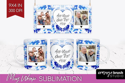 Winter Photo Frame Mug Wrap - Tie Dye Mug Sublimation Sublimation OrangeBrushStudio 