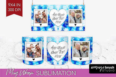 Winter Photo Frame Mug Wrap - Tie Dye Mug Sublimation Sublimation OrangeBrushStudio 