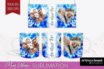 Winter Photo Frame Mug Wrap - Tie Dye Mug Sublimation Sublimation OrangeBrushStudio 