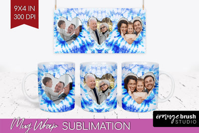 Winter Photo Frame Mug Wrap - Tie Dye Mug Sublimation Sublimation OrangeBrushStudio 