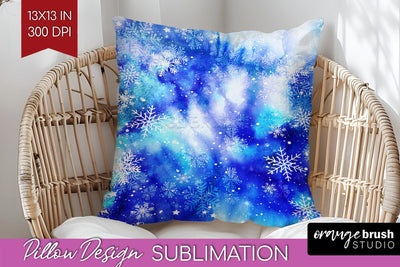 Winter Pillow Sublimation, Tie Dye Pillow Cover PNG Sublimation OrangeBrushStudio 