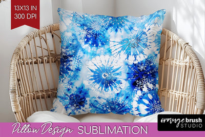 Winter Pillow Sublimation, Tie Dye Pillow Cover PNG Sublimation OrangeBrushStudio 
