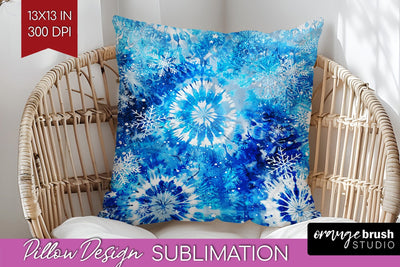 Winter Pillow Sublimation, Tie Dye Pillow Cover PNG Sublimation OrangeBrushStudio 
