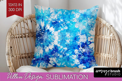 Winter Pillow Sublimation, Tie Dye Pillow Cover PNG Sublimation OrangeBrushStudio 