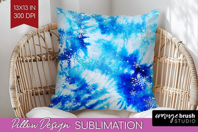 Winter Pillow Sublimation, Tie Dye Pillow Cover PNG Sublimation OrangeBrushStudio 