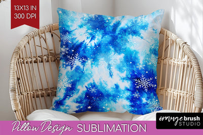 Winter Pillow Sublimation, Tie Dye Pillow Cover PNG Sublimation OrangeBrushStudio 