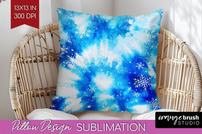 Winter Pillow Sublimation, Tie Dye Pillow Cover PNG Sublimation OrangeBrushStudio 