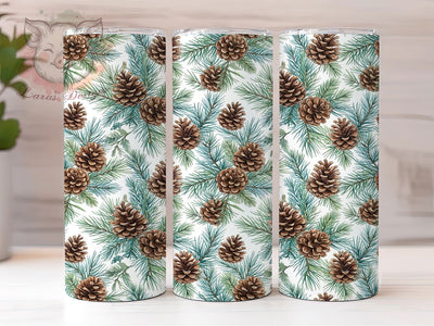 Winter Pinecone Pattern 20oz Tumbler, Winter Pinecone, Pinecone Pattern, Winter Pattern, Pinecone Tumbler, Winter Tumbler, Pinecone PNG, 20oz Tumbler Wrap Sublimation Lara' s Designs 