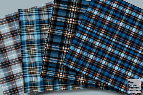 Winter Plaid Fabric Texture Gingham Digital Pattern Fine Purple Elephant Creations 