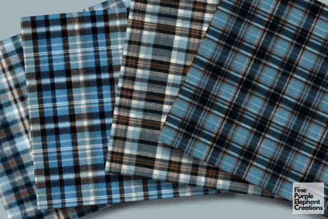 Winter Plaid Fabric Texture Gingham Digital Pattern Fine Purple Elephant Creations 